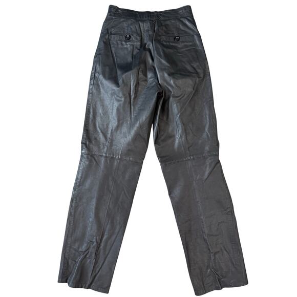 Comint Vintage Argentina Black Leather High Waist 80s Pleated 5/6 US Small - Picture 6 of 7